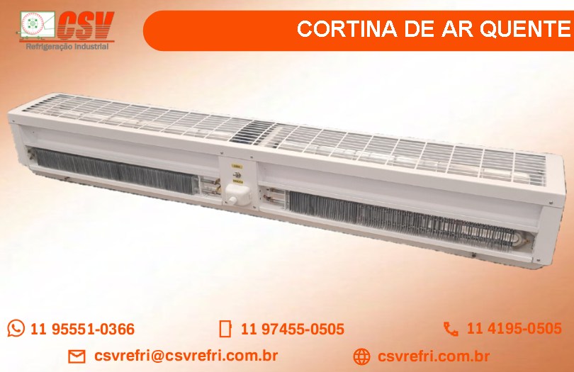 Cortina de ar aquecida para lojas e comércios