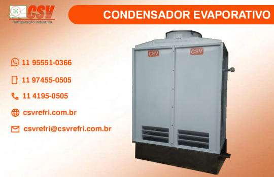 Condensador evaporativo para refrigeração industrial - fabricante nacional CSV