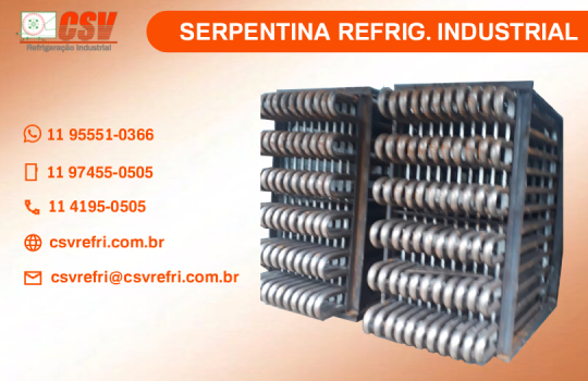 Serpentina para equipamentos de refrigeração industrial - fabricante nacional CSV